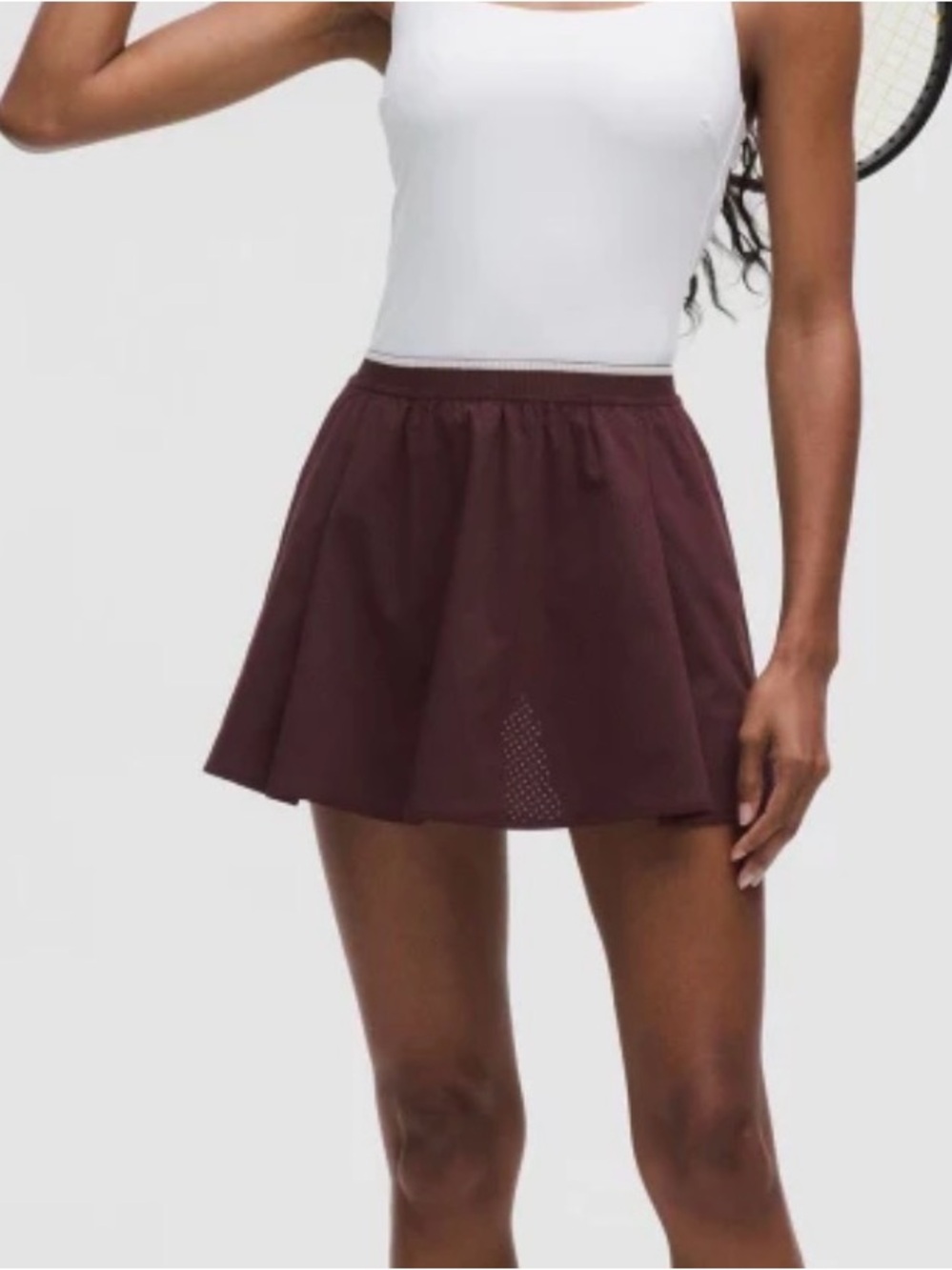 Lululemon Goodnight Plum/Light Ivory Athletic Skirt with Built-In Shorts